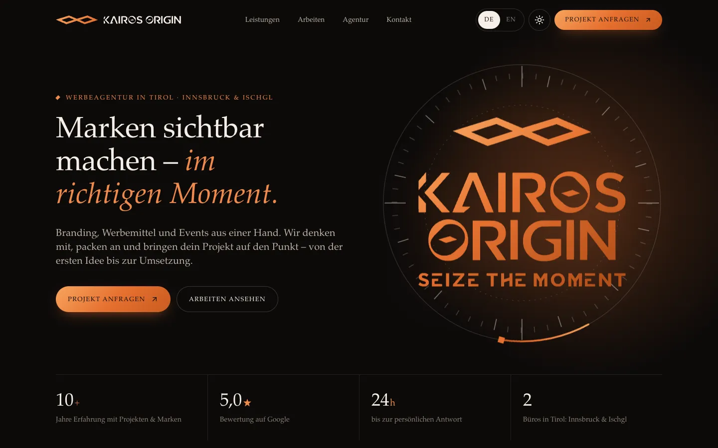 Startseite von Kairos Origin